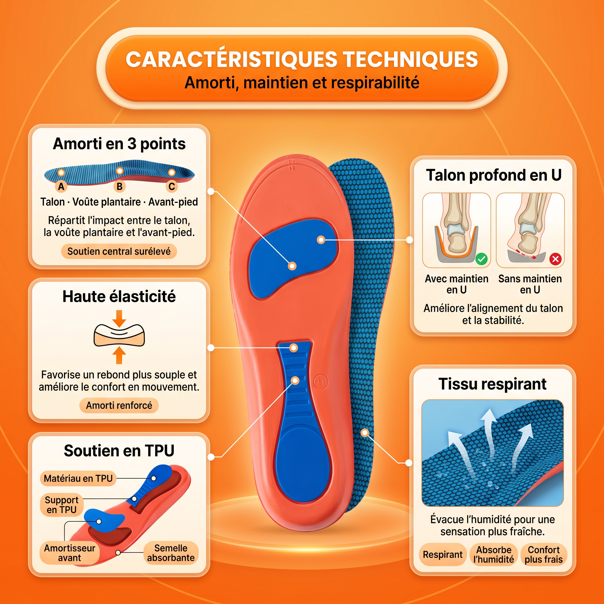 Semelle orthopédique – soulagement de la voûte plantaire